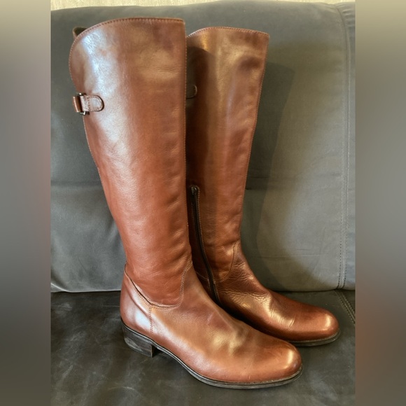 Sesto Meucci Women's Shoes Brown Leather Zip Up Knee High Fashion Boots Size 8.5 - Picture 6 of 16